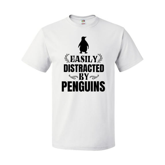 Inktastic Easily Distracted by Penguins T-Shirt