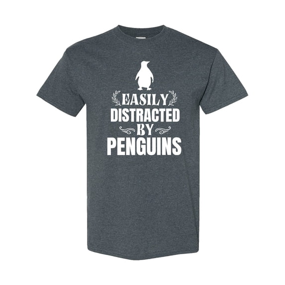 Inktastic Easily Distracted by Penguins T-Shirt