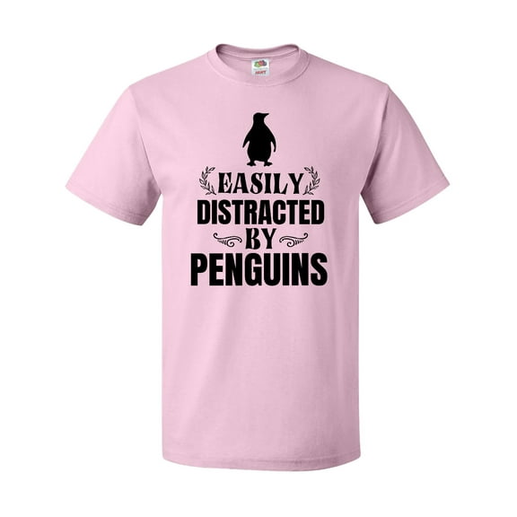 Inktastic Easily Distracted by Penguins T-Shirt