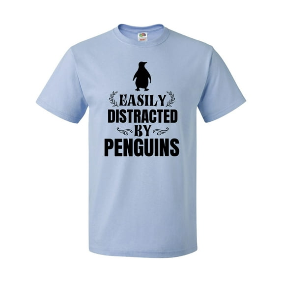 Inktastic Easily Distracted by Penguins T-Shirt