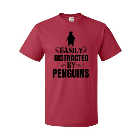 Inktastic Easily Distracted by Penguins T-Shirt