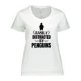 thumbnail image 1 of Inktastic Easily Distracted by Penguins Women's Plus Size T-Shirt, 1 of 5