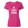 thumbnail image 1 of Inktastic Easily Distracted by Penguins Women's T-Shirt, 1 of 5