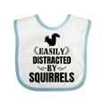 thumbnail image 1 of Inktastic Easily Distracted by Squirrels Boys or Girls Baby Bib, 1 of 4
