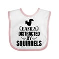 thumbnail image 1 of Inktastic Easily Distracted by Squirrels Boys or Girls Baby Bib, 1 of 4
