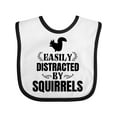 thumbnail image 1 of Inktastic Easily Distracted by Squirrels Boys or Girls Baby Bib, 1 of 4