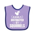 thumbnail image 1 of Inktastic Easily Distracted by Squirrels Boys or Girls Baby Bib, 1 of 4