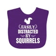 thumbnail image 1 of Inktastic Easily Distracted by Squirrels Boys or Girls Baby Bib, 1 of 4