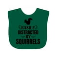 thumbnail image 1 of Inktastic Easily Distracted by Squirrels Boys or Girls Baby Bib, 1 of 4