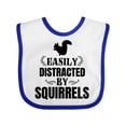 thumbnail image 1 of Inktastic Easily Distracted by Squirrels Boys or Girls Baby Bib, 1 of 4