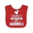 thumbnail image 1 of Inktastic Easily Distracted by Squirrels Boys or Girls Baby Bib, 1 of 4