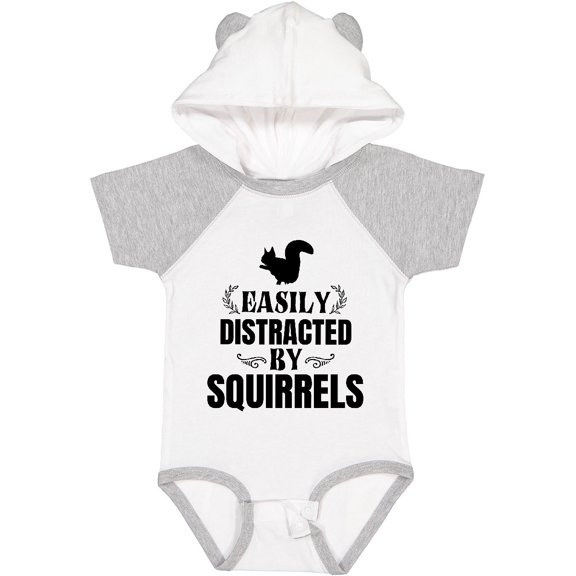 Inktastic Easily Distracted by Squirrels Boys or Girls Baby Bodysuit