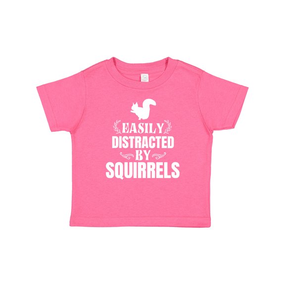 Inktastic Easily Distracted by Squirrels Boys or Girls Baby T-Shirt