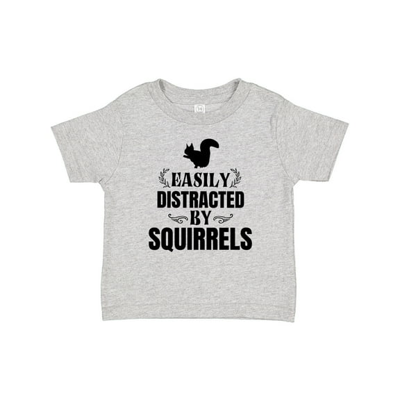 Inktastic Easily Distracted by Squirrels Boys or Girls Baby T-Shirt