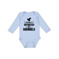 thumbnail image 1 of Inktastic Easily Distracted by Squirrels Boys or Girls Long Sleeve Baby Bodysuit, 1 of 5