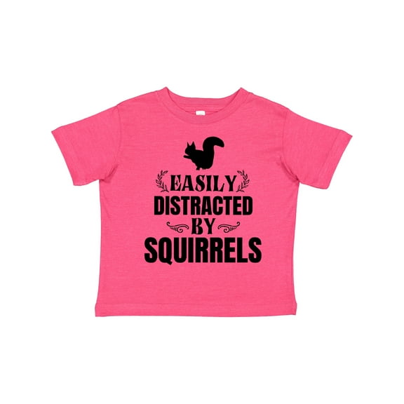 Inktastic Easily Distracted by Squirrels Boys or Girls Toddler T-Shirt