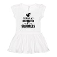 thumbnail image 1 of Inktastic Easily Distracted by Squirrels Girls Baby Dress, 1 of 5
