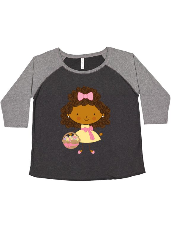 Easter African American Girl Women's Plus Size T-Shirt