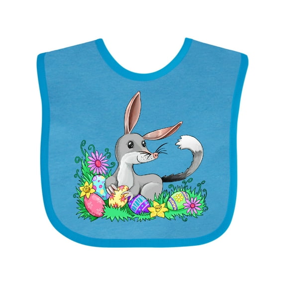 Inktastic Easter Bilby with Eggs and Flowers Boys or Girls Baby Bib