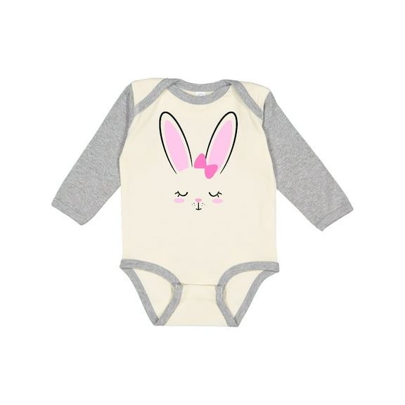 Inktastic Easter Bunny Girl Face Boys or Girls Long Sleeve Baby Bodysuit