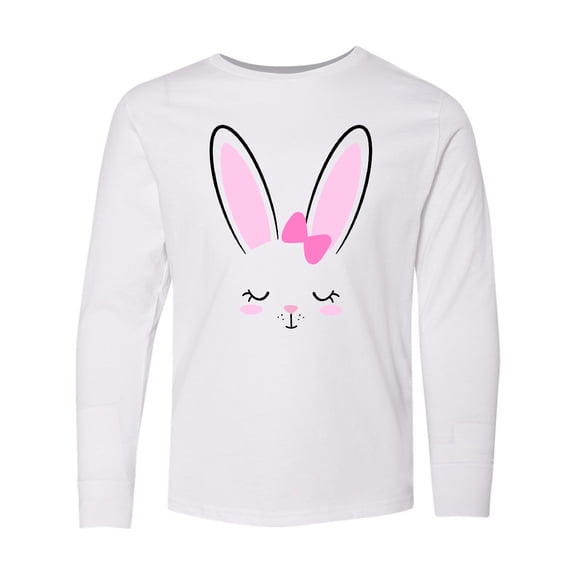 Inktastic Easter Bunny Girl Face Long Sleeve Youth T-Shirt