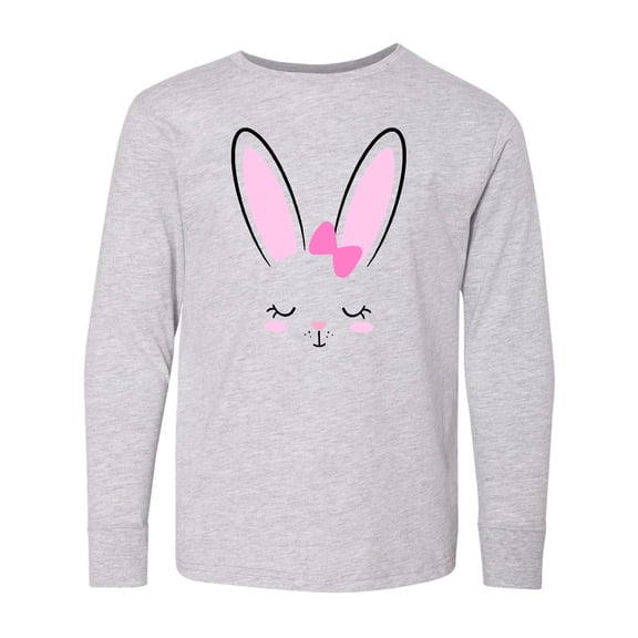 Inktastic Easter Bunny Girl Face Long Sleeve Youth T-Shirt