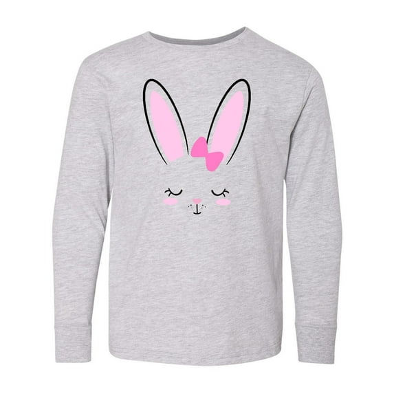 Inktastic Easter Bunny Girl Face Long Sleeve Youth T-Shirt