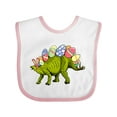thumbnail image 1 of Inktastic Easter Bunny Stegosaurus with Eggs and Pink Ears Boys or Girls Baby Bib, 1 of 4