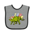 thumbnail image 1 of Inktastic Easter Bunny Stegosaurus with Eggs and Pink Ears Boys or Girls Baby Bib, 1 of 4