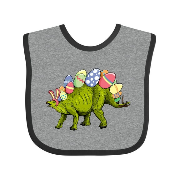 Inktastic Easter Bunny Stegosaurus with Eggs and Pink Ears Boys or Girls Baby Bib