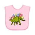 thumbnail image 1 of Inktastic Easter Bunny Stegosaurus with Eggs and Pink Ears Boys or Girls Baby Bib, 1 of 4