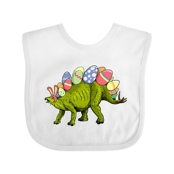 Inktastic Easter Bunny Stegosaurus with Eggs and Pink Ears Boys or Girls Baby Bib