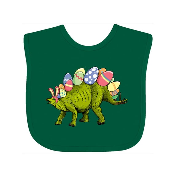 Inktastic Easter Bunny Stegosaurus with Eggs and Pink Ears Boys or Girls Baby Bib