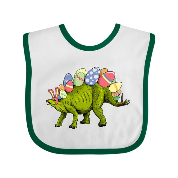 Inktastic Easter Bunny Stegosaurus with Eggs and Pink Ears Boys or Girls Baby Bib
