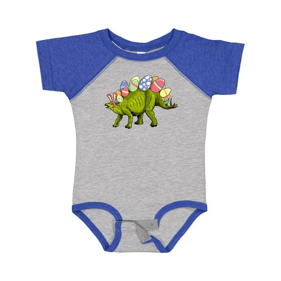 Inktastic Easter Bunny Stegosaurus with Eggs and Pink Ears Boys or Girls Baby Bodysuit