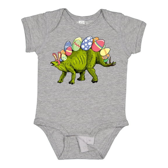 Inktastic Easter Bunny Stegosaurus with Eggs and Pink Ears Boys or Girls Baby Bodysuit