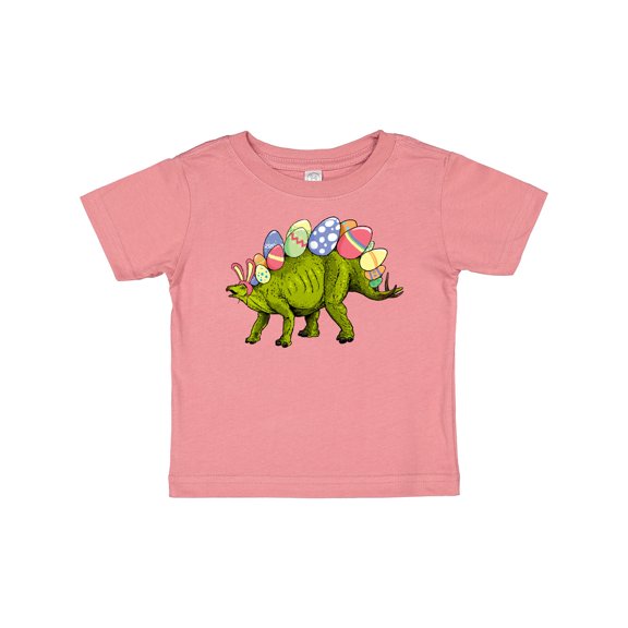 Inktastic Easter Bunny Stegosaurus with Eggs and Pink Ears Boys or Girls Baby T-Shirt