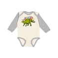thumbnail image 1 of Inktastic Easter Bunny Stegosaurus with Eggs and Pink Ears Boys or Girls Long Sleeve Baby Bodysuit, 1 of 5