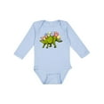 thumbnail image 1 of Inktastic Easter Bunny Stegosaurus with Eggs and Pink Ears Boys or Girls Long Sleeve Baby Bodysuit, 1 of 5