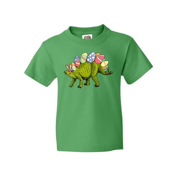 Inktastic Easter Bunny Stegosaurus with Eggs and Pink Ears Youth T-Shirt