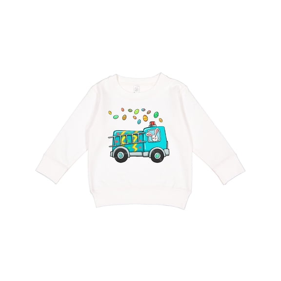 Inktastic Easter Bunny and Fire Truck Toddler Sweatshirt
