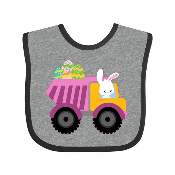 Inktastic Easter Bunny in Dump Truck Delivering Easter Eggs Boys or Girls Baby Bib
