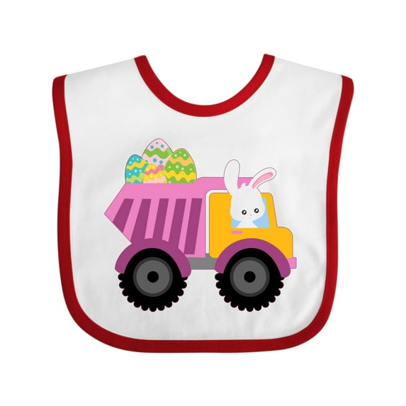 Inktastic Easter Bunny in Dump Truck Delivering Easter Eggs Boys or Girls Baby Bib