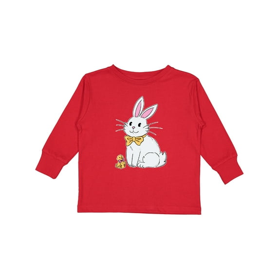 Inktastic Easter Cute Bunny and Chick Boys or Girls Long Sleeve Toddler T-Shirt