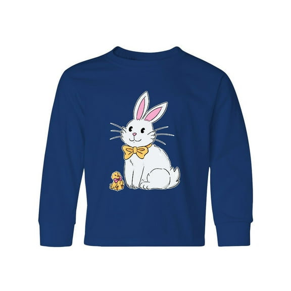 Inktastic Easter Cute Bunny and Chick Long Sleeve Youth T-Shirt