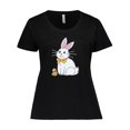 thumbnail image 1 of Inktastic Easter Cute Bunny and Chick Women's Plus Size T-Shirt, 1 of 5
