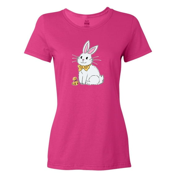 Inktastic Easter Cute Bunny and Chick Women's T-Shirt