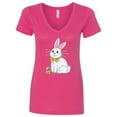 thumbnail image 1 of Inktastic Easter Cute Bunny and Chick Women's V-Neck T-Shirt, 1 of 5
