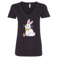 thumbnail image 1 of Inktastic Easter Cute Bunny and Chick Women's V-Neck T-Shirt, 1 of 5