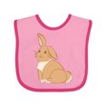 thumbnail image 1 of Inktastic Easter Cute Floppy Ear Brown Bunny Boys or Girls Baby Bib, 1 of 4